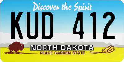 ND license plate KUD412
