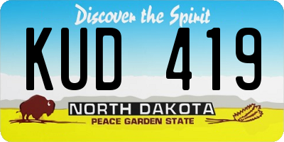 ND license plate KUD419
