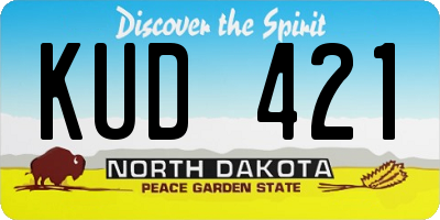 ND license plate KUD421