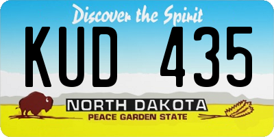 ND license plate KUD435