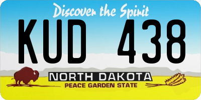 ND license plate KUD438