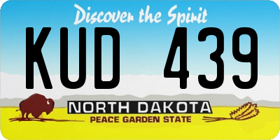 ND license plate KUD439