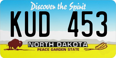 ND license plate KUD453