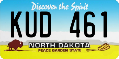 ND license plate KUD461