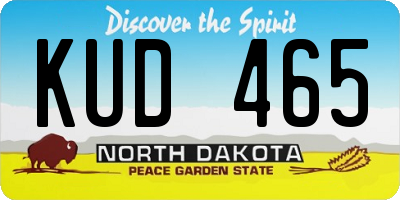 ND license plate KUD465