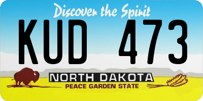 ND license plate KUD473