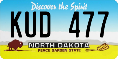 ND license plate KUD477