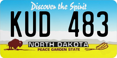 ND license plate KUD483