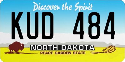 ND license plate KUD484