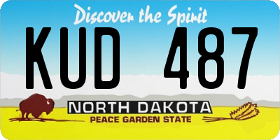 ND license plate KUD487