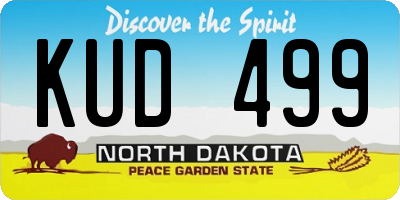 ND license plate KUD499