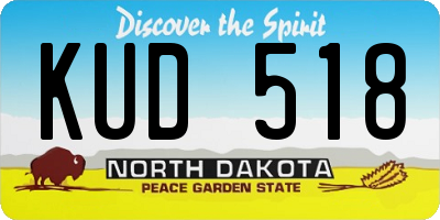 ND license plate KUD518