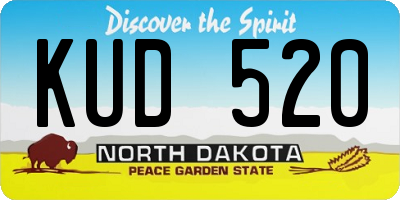 ND license plate KUD520