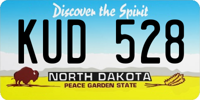 ND license plate KUD528