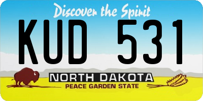 ND license plate KUD531