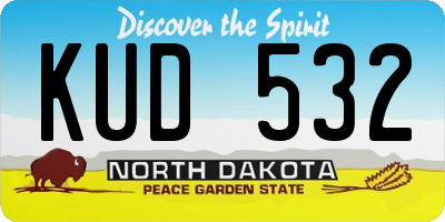 ND license plate KUD532