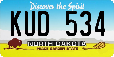 ND license plate KUD534