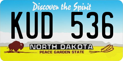 ND license plate KUD536