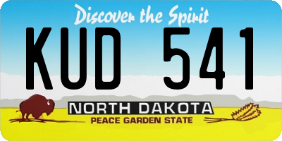 ND license plate KUD541