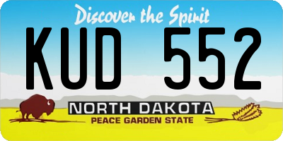 ND license plate KUD552
