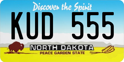 ND license plate KUD555