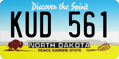ND license plate KUD561
