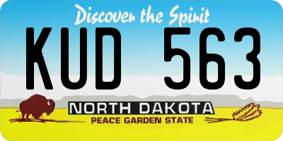 ND license plate KUD563