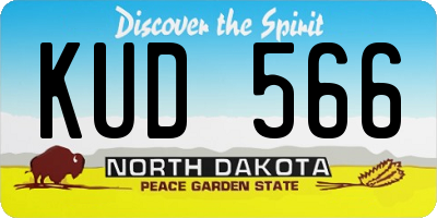 ND license plate KUD566