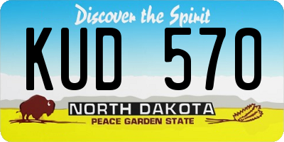 ND license plate KUD570