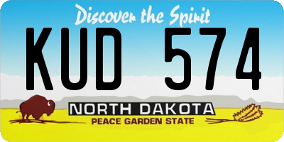 ND license plate KUD574
