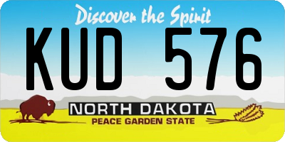 ND license plate KUD576