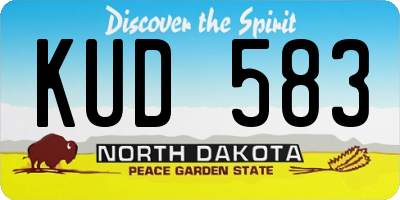 ND license plate KUD583