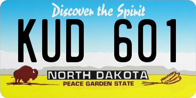 ND license plate KUD601