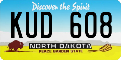 ND license plate KUD608