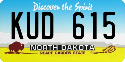 ND license plate KUD615