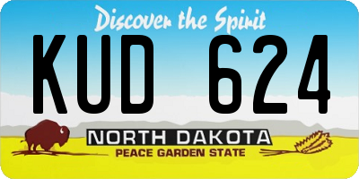 ND license plate KUD624