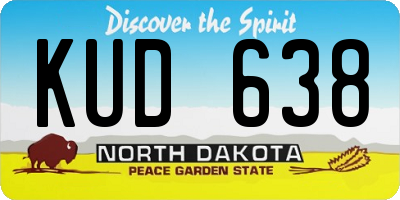 ND license plate KUD638