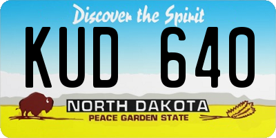 ND license plate KUD640