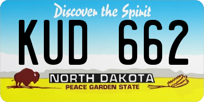 ND license plate KUD662