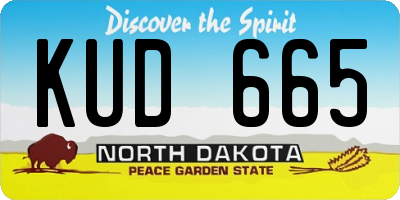 ND license plate KUD665