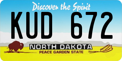 ND license plate KUD672
