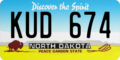 ND license plate KUD674