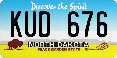 ND license plate KUD676