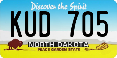 ND license plate KUD705