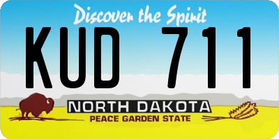 ND license plate KUD711