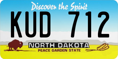 ND license plate KUD712