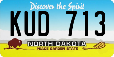 ND license plate KUD713