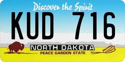 ND license plate KUD716