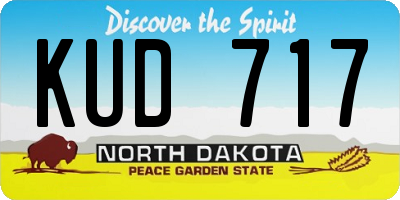 ND license plate KUD717
