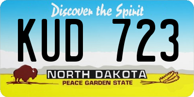 ND license plate KUD723